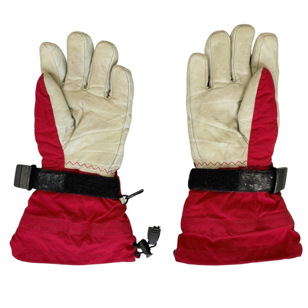 Hestra Army Leather Heli Ski Gloves Unisex Size 8 Red White Winter Snow Gorpcore - Picture 10 of 16